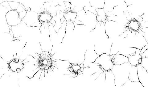 Textures of broken glass. The effect of cracks on the window. Elements for us Stock Photos