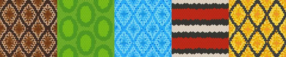 Textures of colored snake or lizard skin Illustrazione stock