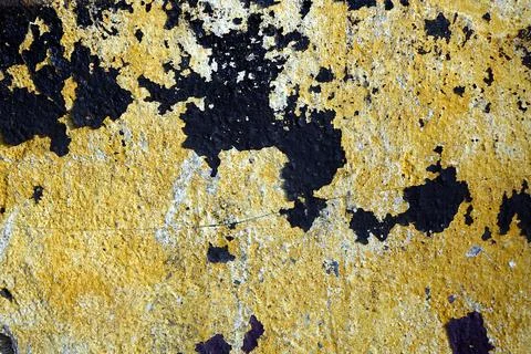 Textures peeled off from plaster of multi-layer painting of the wall - whit.. Stock Photos