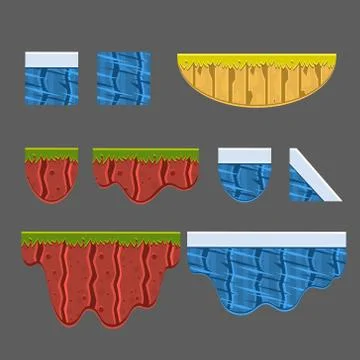Textures for Platformers Vector Collection Stock Illustration