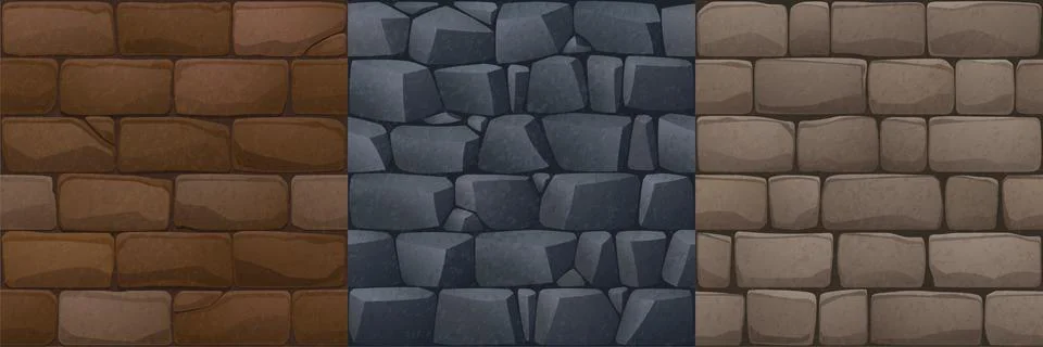 Textures of stone bricks walls Stock Illustration