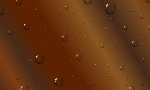 Textures of water drops on colored background. waterdrop on dark brown. Stock Illustration