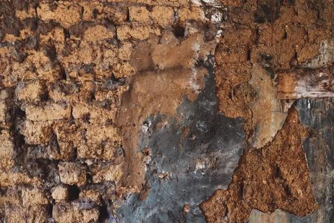 Textures of Weathered Wall and Rustic Elements Foto stock