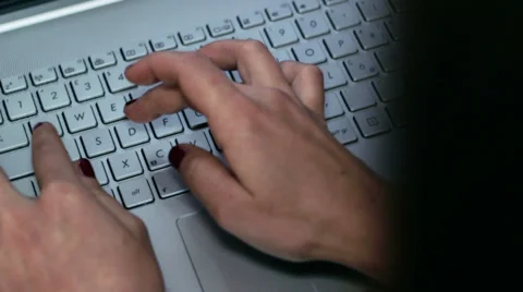 Textyping on a computer portable Stock-Footage 37616712