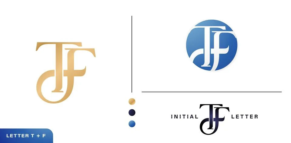 TF Monogram Letter Stock Illustration