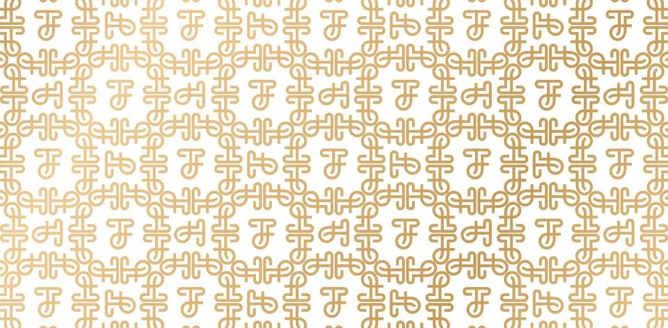 TF monogram pattern gold Stock Illustration