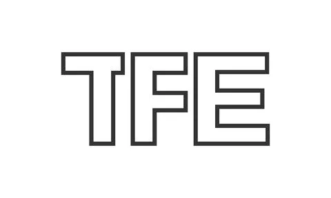 TFE logo design template with strong and modern bold text. Initial based ve.. イラスト素材