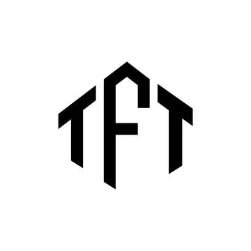 TFT letter logo design with polygon shape. TFT polygon and cube shape logo .. Stock Illustration