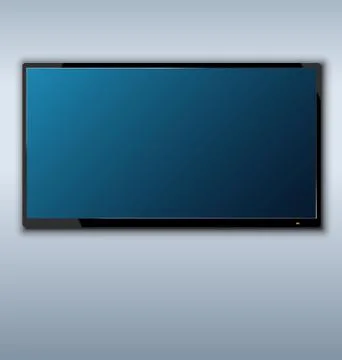 Tft tv hanging on the wall background Stock Illustration