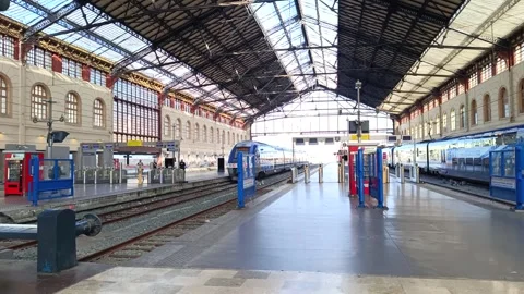 TGV-RER Station Charles de Gaulle Airport 2 Stock Footage 295054708