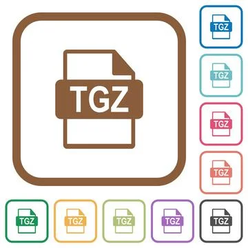 TGZ file format simple icons Illustrazione stock