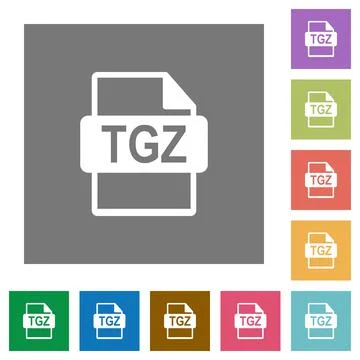 TGZ file format square flat icons Stock Illustration