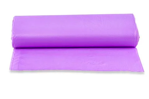 Th pink roll of plastic garbage bags isolated on white background Stock Photos