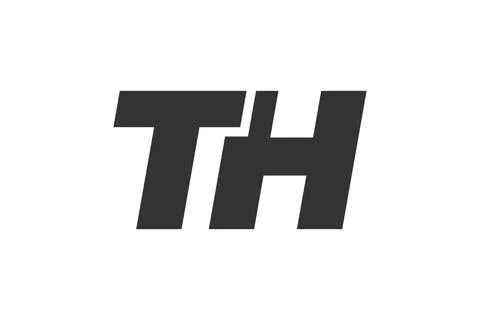 TH Techno Editable Font Logo For Corporate Branding. Bold, Futuristic Desig.. Stock Illustration