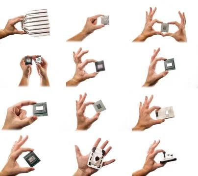 Th whole process of processor delidding in one picture. Foto stock