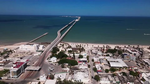 Tha amazing view of Progreso yucatan Stock Footage 144373718