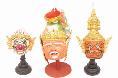 Thai actor's mask ramayana - headed. Stock Photos