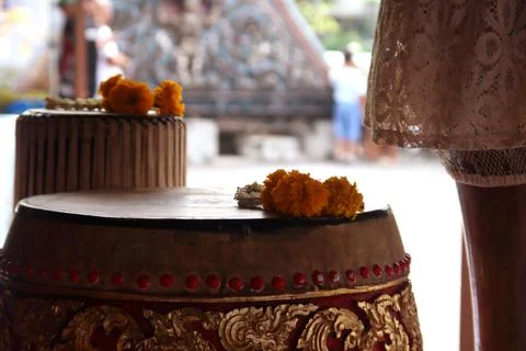 Thai ancient drum. Foto stock