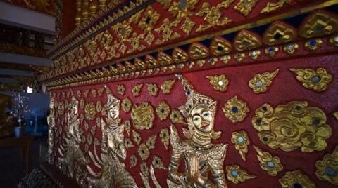 Thai angles on the wall Stock Footage 37841234