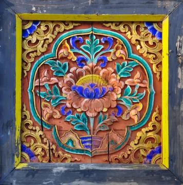 Thai art in buddhist temple Stock Photos