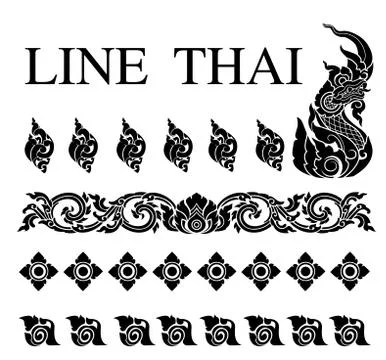 Thai art pattern vector Stock Illustration