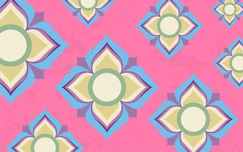 Thai art style, backdrop decorated with Thai patterns Stock Illustration