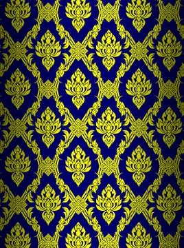 Thai art wall pattern illustrations Stock Illustration
