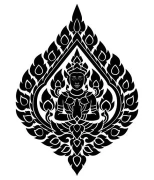 Thai arts angel, vector pattern Stock Illustration