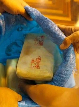 Thai authorities seized large quantity of drugs under Prime Minister's drug prob Stock Photos