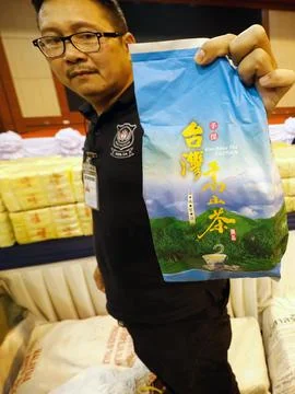 Thai authorities seized large quantity of drugs under Prime Minister's drug prob Stock Photos