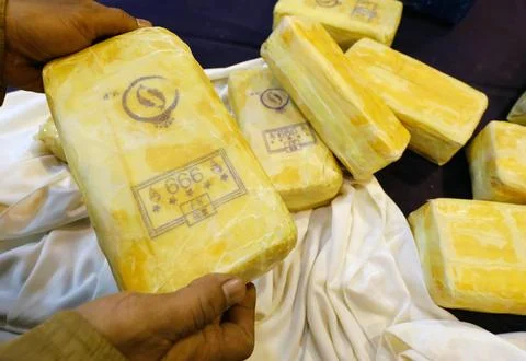 Thai authorities seized large quantity of drugs under Prime Minister's drug prob Stock Photos