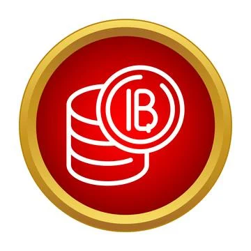 Thai baht coin stack representing currency and finance Stock Illustration
