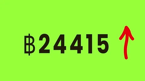 Thai baht currency value increasing on digital screen display with upward r.. Stock Footage 325763508