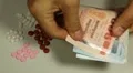 Thai Baht THB, Counting Drugs and Money, Health Care, Colorful Pills HD Footage