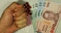Thai Baht THB, Counting Drugs and Money, Health Care, Colorful Pills HD Footage