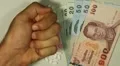 Thai Baht THB, Counting Drugs and Money, Health Care, Colorful Pills HD Footage