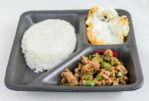Thai basil rice Stock Photos