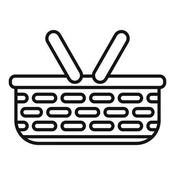 Thai basket icon outline vector. Shopping food Stock Illustration