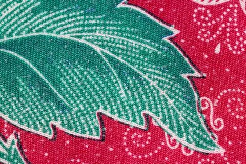 Thai batik sarong of green leaf pattern. 스톡 사진