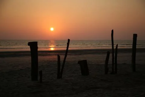 Thai Beach sunset Stock Photos