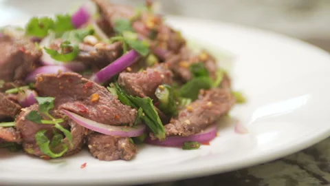 Thai Beef Salad Stock Footage 146291998