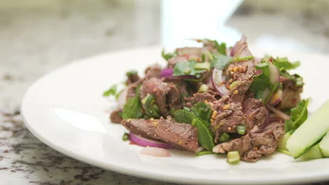 Thai Beef Salad Stock Footage 146292042