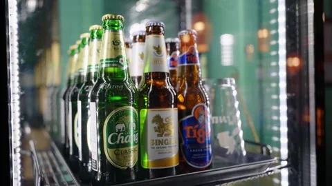 Thai beer, 4k Stock Footage 233712944