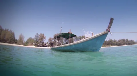 Thai boat side view at Khao Lak - Thailand. Stock Footage 39598160