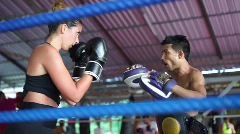 Thai boxer. Muaythai training Stock Footage 60782459