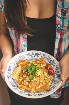 Thai Breakfast Omelette Foto stock