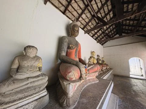 Thai Buddha statues in many different styles and beautiful Buddha. Stock Photos