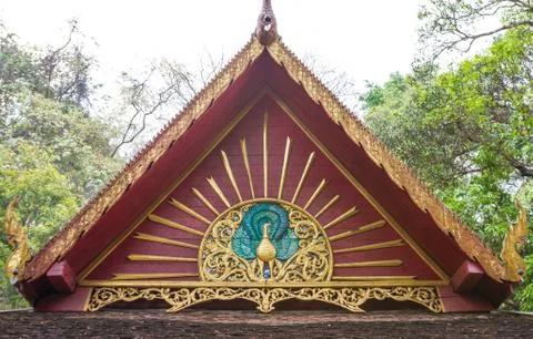 Thai buddhist temple gable Stock Photos