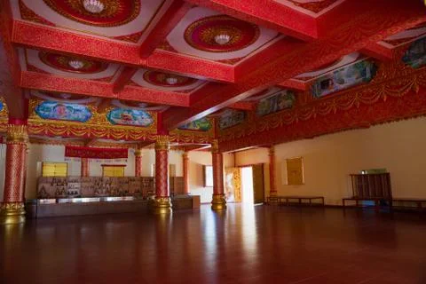 Thai buddhist traditional palace interior Stock Photos