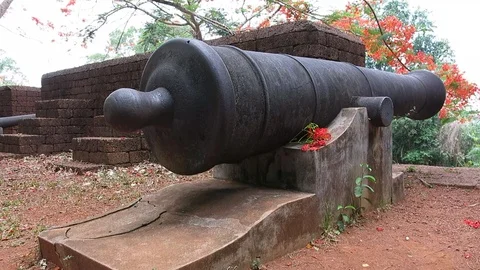 Thai canon on the gate Stock Footage 103355166